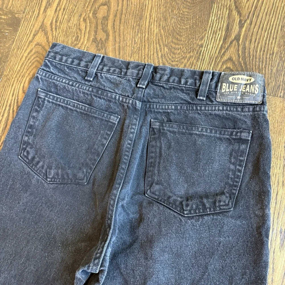 Vintage 2000s Old Navy Blue Jeans Men's 32x32 Black Denim Straight Fit Baggy Y2K